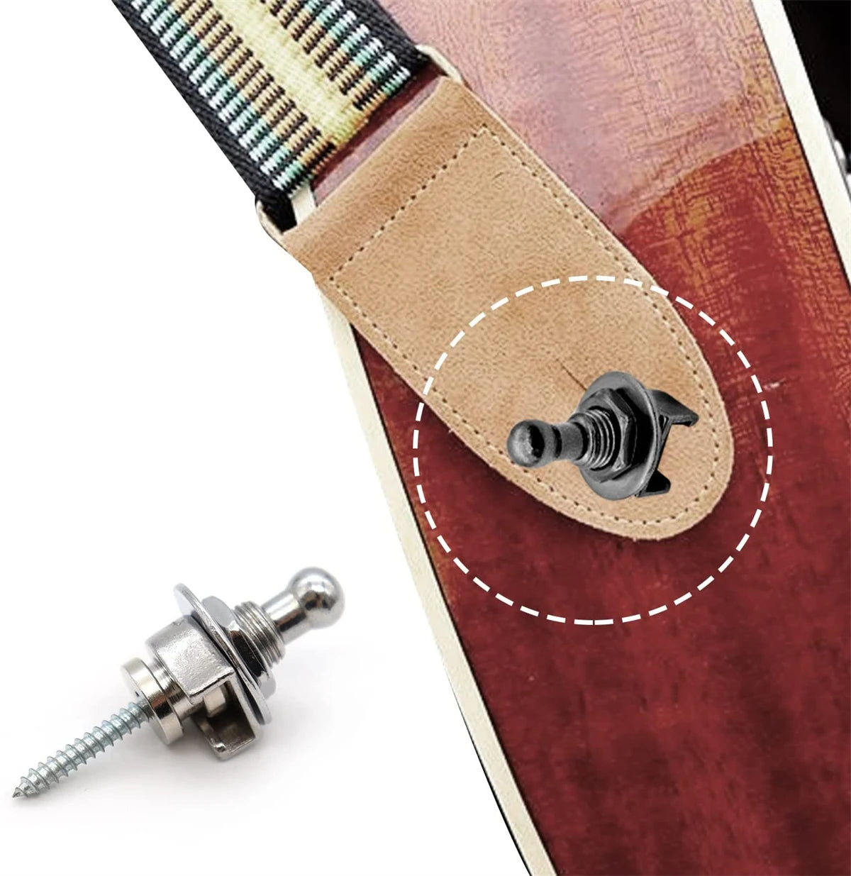 Guitar Strap Buttons Pins 1/2PCS 3 Color For Choose Premium Guitar Strap Locks Metal Security Strap Buttons Metal End Pins Beauty World Shop
