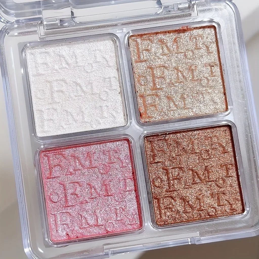 4 Color Face Highlighter Palette Illuminator Palette Natural Glow Waterproof Glitter Shimmer Baked Powder Highlighter Makeup Beauty World Shop