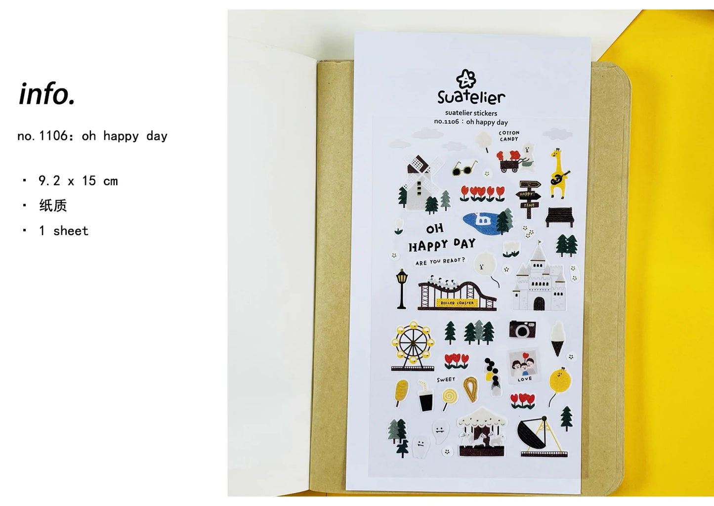 Korean Import Suatelier Travel Home Life Study Friend Stickers Scrapbooking Diy Journaling Diary Stationery Sticker School Gift Beauty World Shop