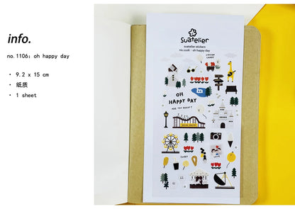 Korean Import Suatelier Travel Home Life Study Friend Stickers Scrapbooking Diy Journaling Diary Stationery Sticker School Gift Beauty World Shop