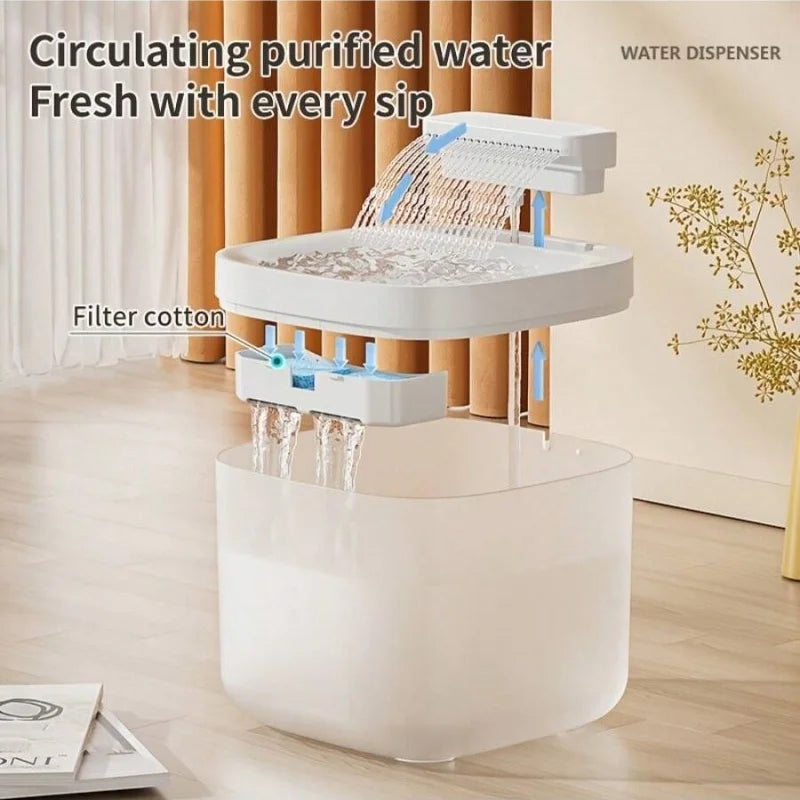 Pet Water Fountain With 3pcs Filter chips Auto circulation 3L large capacity Ideal for cats & dogs Replacement Filter for sale