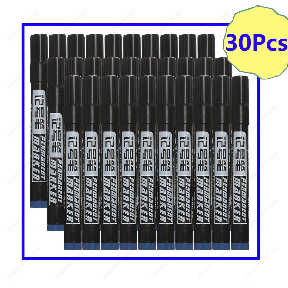 1-100Pcs Waterproof Oil-based Marker Pen Quick Dry Black Blue Red Ink Permanent for Metal Glass Stationery Art School Supply Beauty World Shop