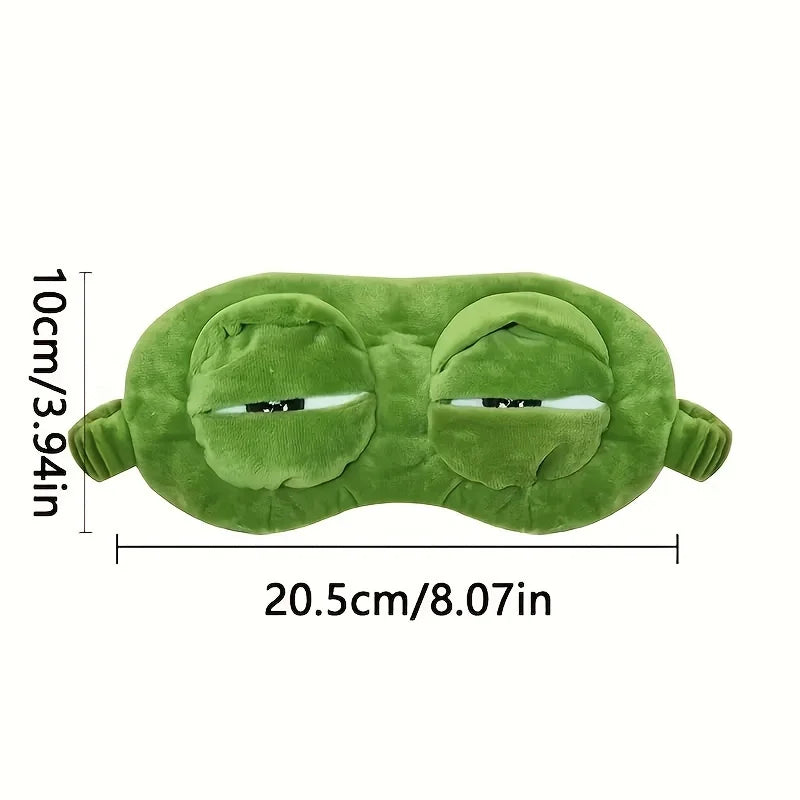 3D Sad Frog Sleep Mask Natural Sleeping Eyeshade Cover Shade Eye Patch Women Men Soft Portable Blindfold Travel Eyepatch Beauty World Shop