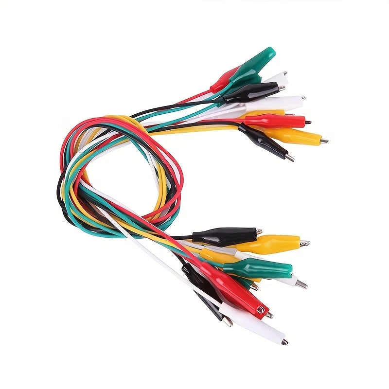 1Set / 10PCS Alligator Clips Electrical DIY Test Leads Alligator Double-ended Crocodile Clips Roach Clip Test Jumper Wire 46CM Beauty World Shop