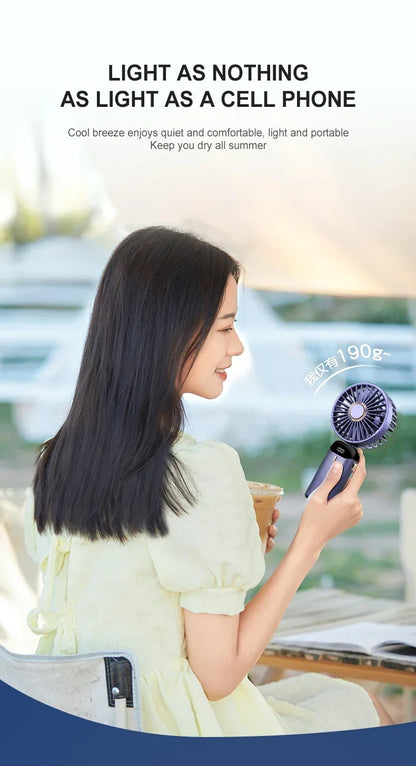 Handheld Mini Fan Foldable Portable Neck Hanging Fans 5 Speed USB Rechargeable Fan with Phone Stand and Display Screen 1800mAh Beauty World Shop