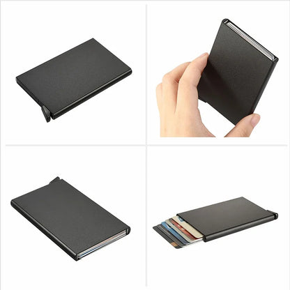Rfid Smart Wallet Card Holder Metal Thin Slim Men Women Wallets Pop Up Minimalist Wallet Small Black Purse Vallet Walets for Men Beauty World Shop