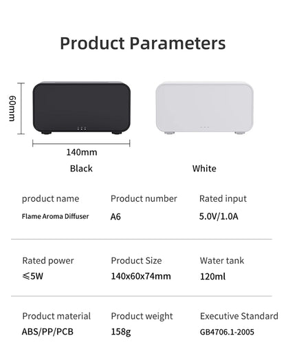 Air Aroma Humidifier Diffuser Essential Oils Humidifiers Mini Flame Automatic Fragrance Diffuser Home Humidifier With LED Light Beauty World Shop
