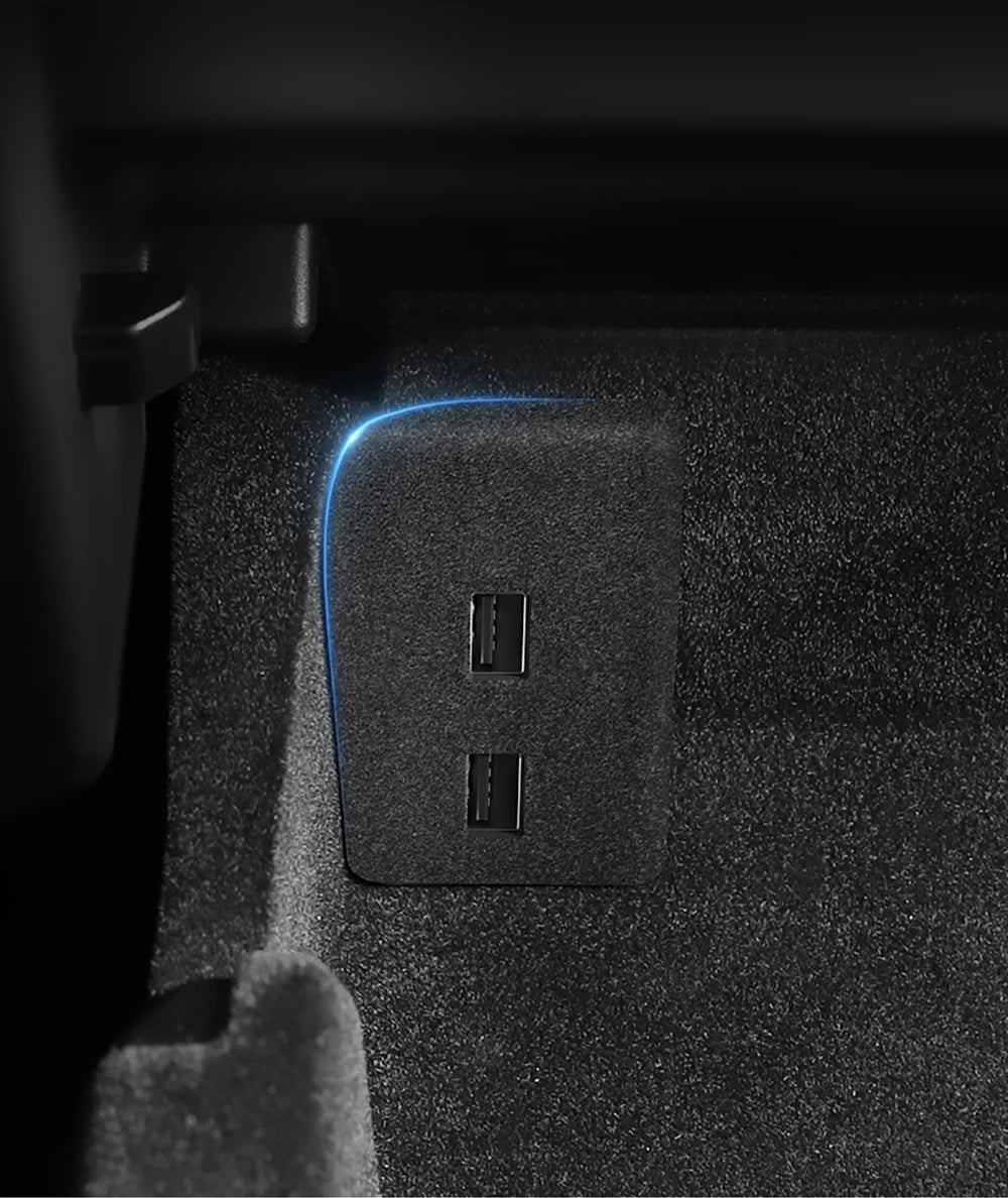 YZ Glove Box Docking Station For Tesla Model 3 Y Juniper Highland Quick Charger 4 USB Shunt Hub Flocking Adapter Powered Splitte Beauty World Shop