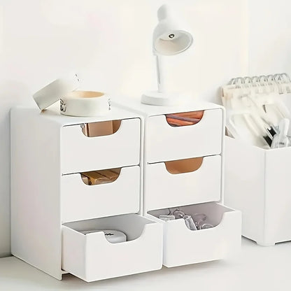 Chic 3-Tier Desk Organizer with Drawers - Ideal for Office Supplies, Jewelry & Cosmetics Storage - Portable Divider Box Beauty World Shop