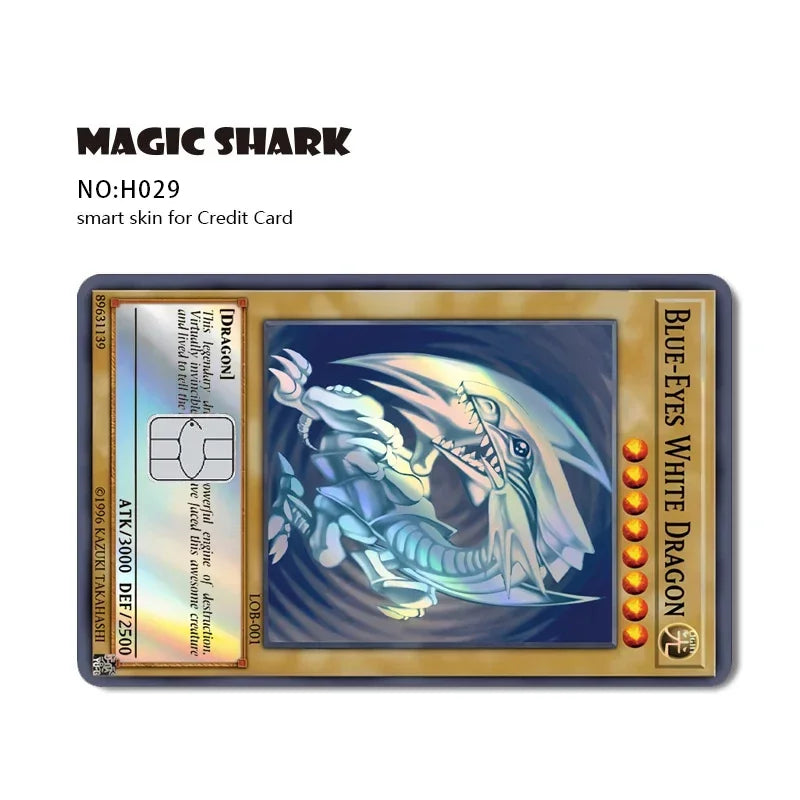 Magic Shark Skull Panda Hunter Broke Blue Eyes Dragon Laser Holographic Sticker Cover Film Skin for Credit Bank Debit Card Beauty World Shop