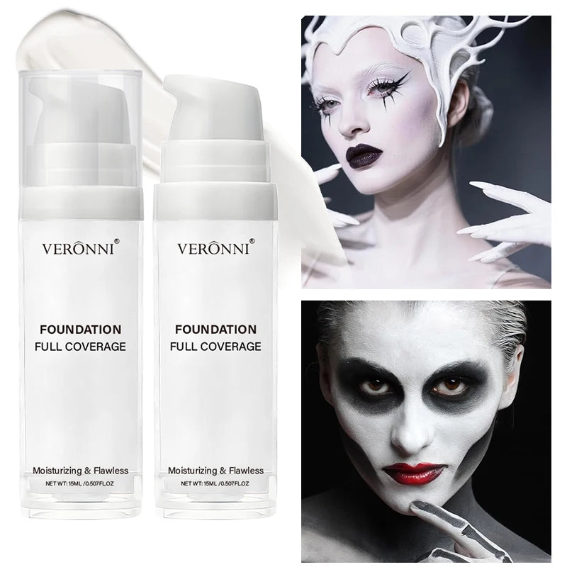 Pure White Liquid Foundation for COS Stage Makeup Long-lasting Concealer Mixable Pure White Foundation Adjuster Lighten&Brighten Beauty World Shop