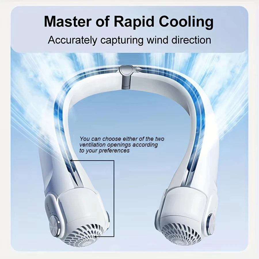 Portable Neck Hanging Fan With Usb Charging Adjustable Bladeless Turbofan Bladeless Student Dormitory Home Outdoor Cooling Beauty World Shop