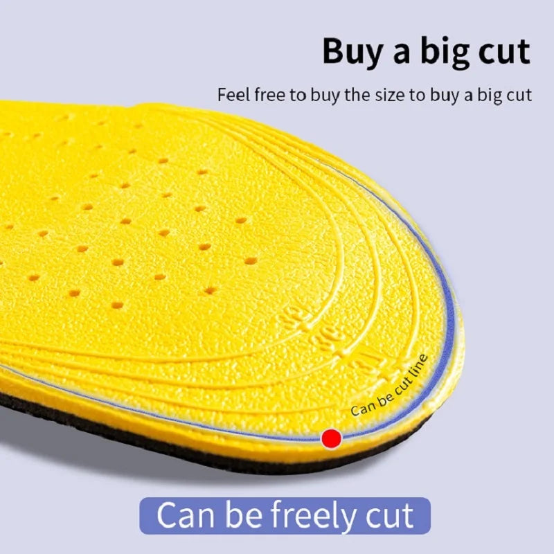 Invisiable Height Increase Insoles for Women Men Heel Lift Yellow Shoes Sole Pad Breathable Shock Absorption Feet Care Cushion Beauty World Shop