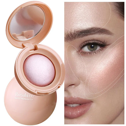 Long-lasting Waterproof Fine Shimmer Highlighter, Natural Glossy Effect, Brighten the Contour and Modify the Face Beauty World Shop