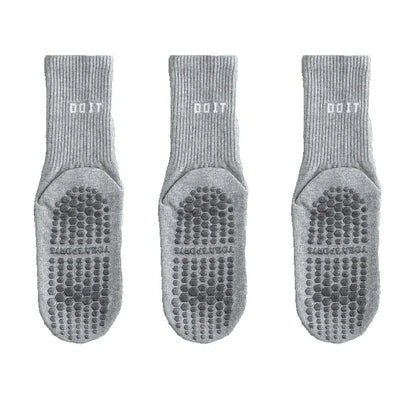 3 Pairs Cotton Yoga Socks For Women Solid Color Professional Non-slip Pilates Dance Gym Sports Breathable Fitness Floor Socks Beauty World Shop