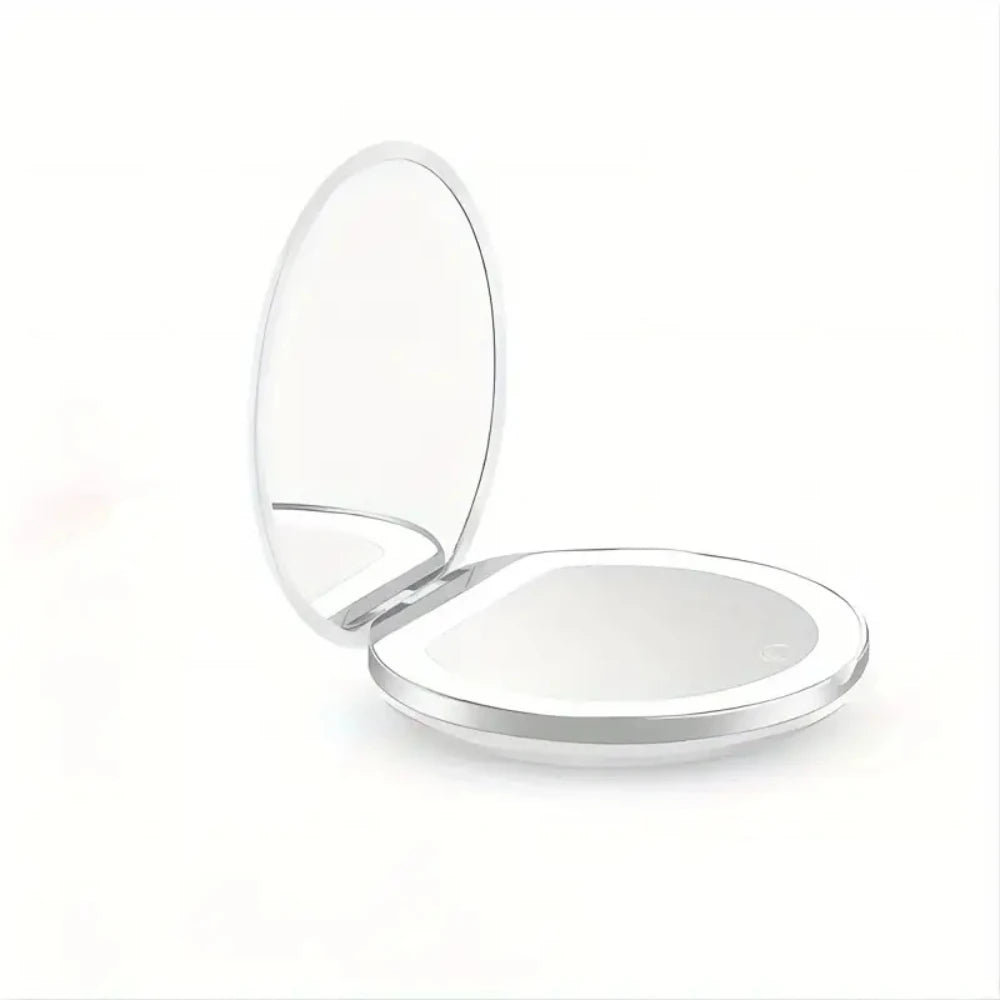 Compact Mirror with Light, 1X/3X Magnification LED Pocket Mirror with USB Data Cable, Pink Mini Mirror for Purse, Pocket,Travel Beauty World Shop