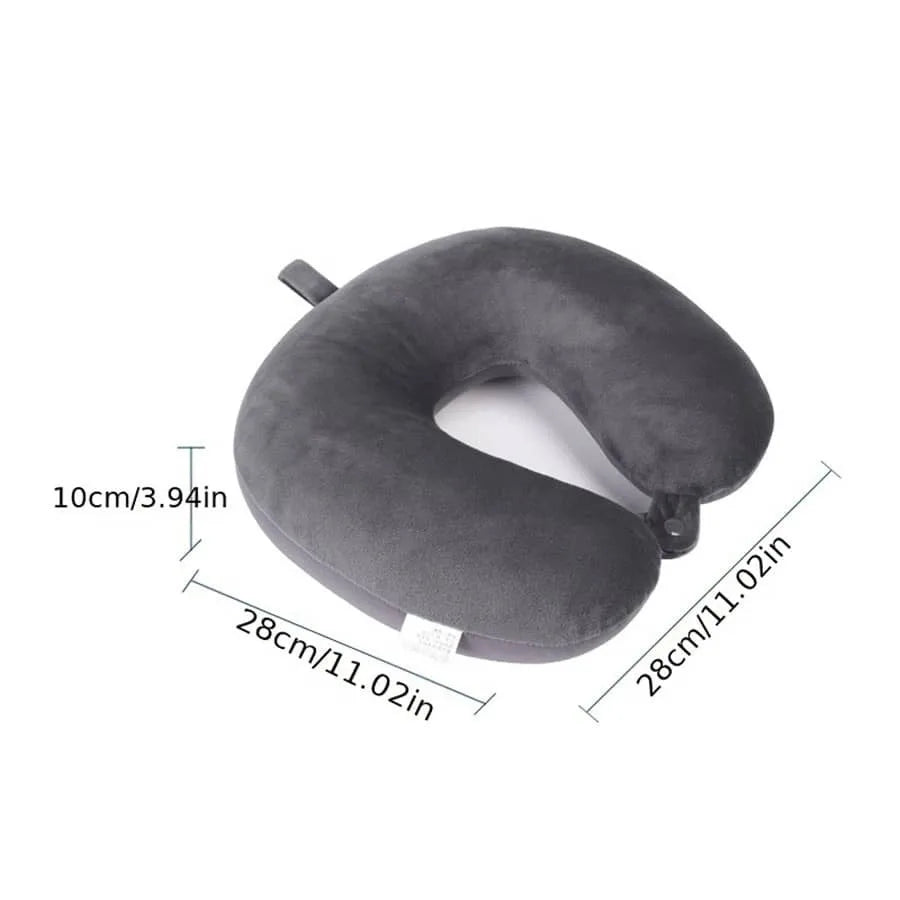 1pc Travel Pillow Neck Pillow Airplane Pillow Traveling Car Home Office Travel Neck Flight Pillow Snap Strap Soft Cover Beauty World Shop