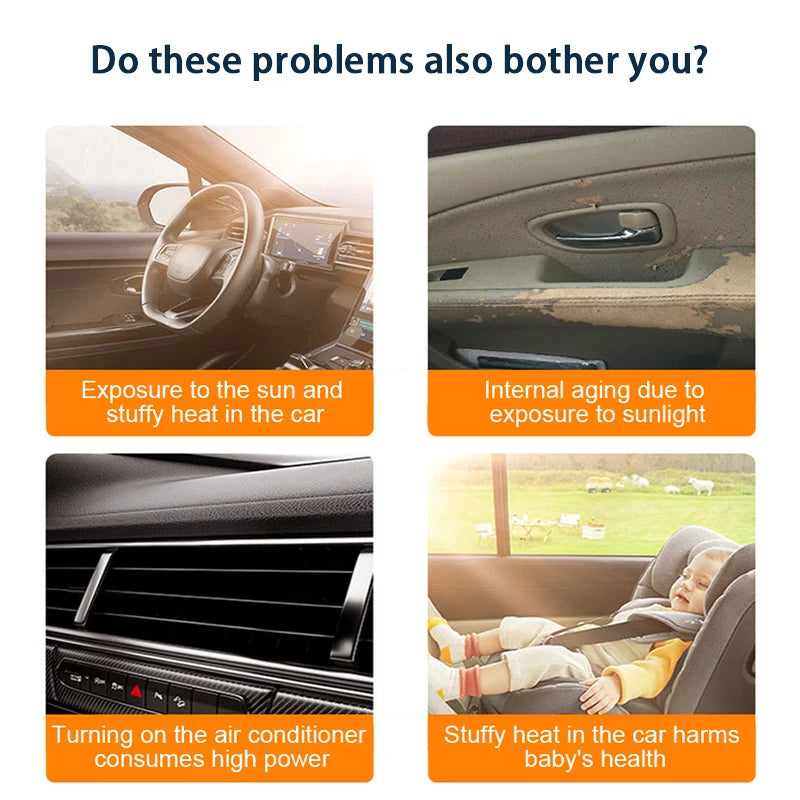 SEAMETAL Car Sun Shade Side Window Curtain Front Rear Window Sunshade Summer UV Blocking Suction Cup Car Sun Protection Curtains Beauty World Shop