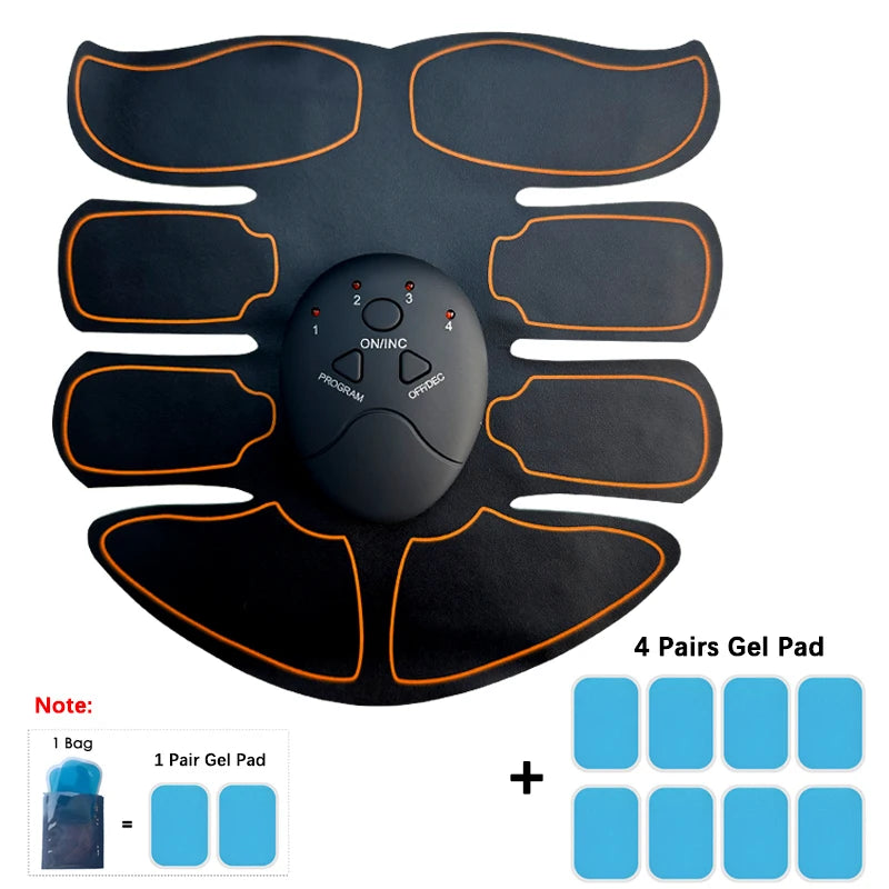 New EMS Muscel Stimulator Abdominal Arm Leg Neck Trainer Muscle Toner Body Training Slimming Massager Fitness Use With Battery Beauty World Shop