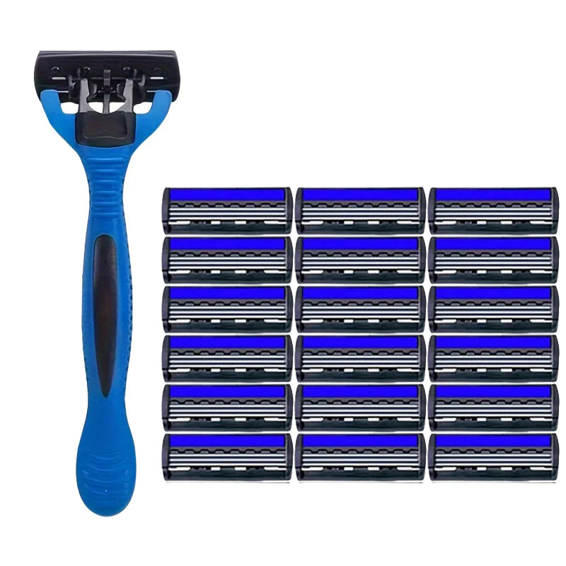 NEW Shaver Men Razor Shaving 3 Layer Stainless Blade Shaver Reusable Safety Razor Hair Removal Shaver Imported Blade Multi Tool Beauty World Shop
