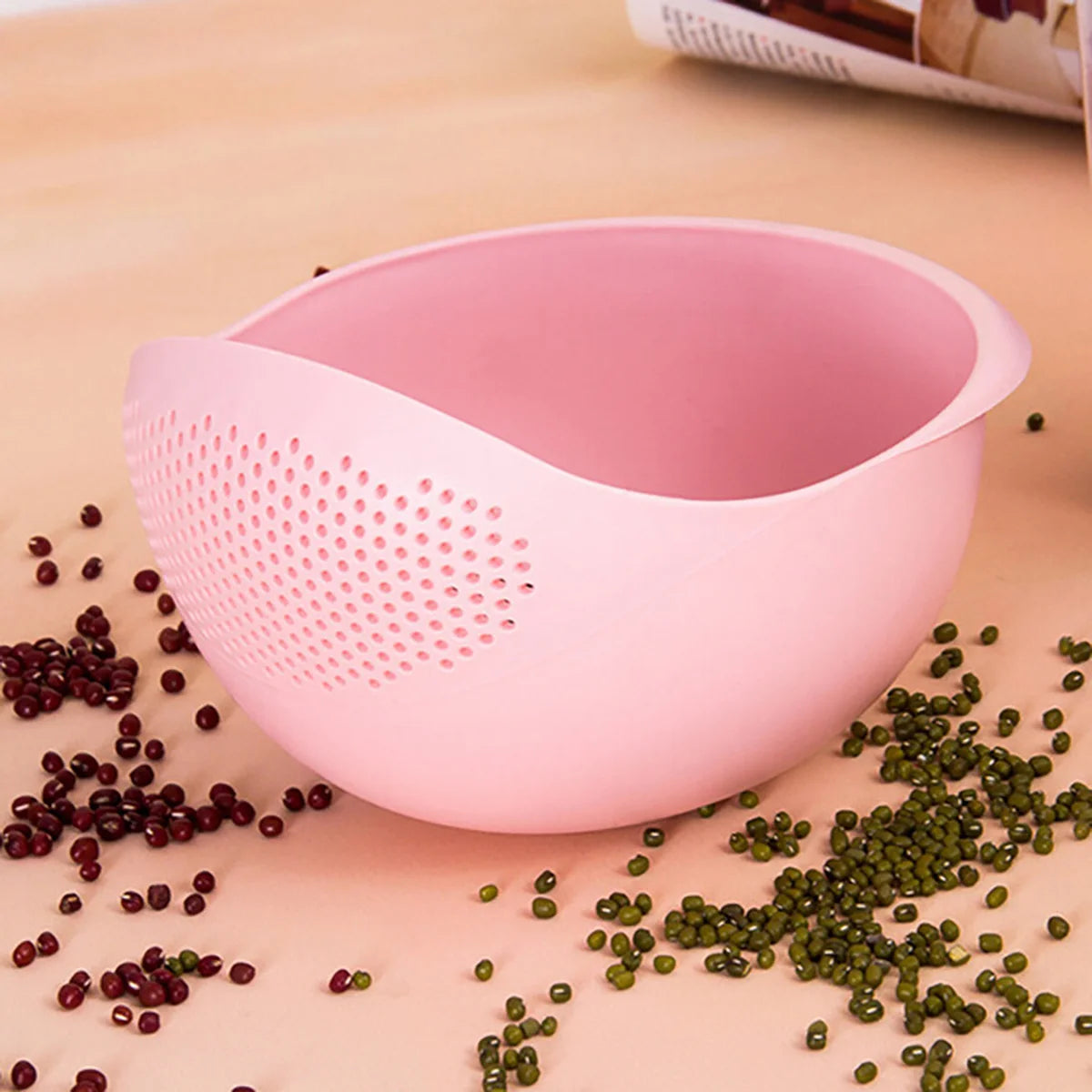 1/3pcs- Colander Rice Bowl Drain Basket Fruit Bowl Washing Drain Basket with Handle Washing Basket Home Kitchen Organizer Beauty World Shop