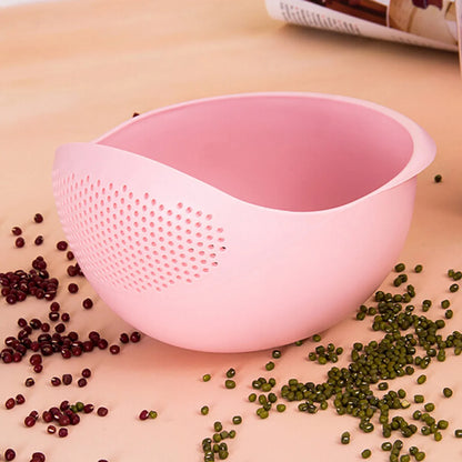 1/3pcs- Colander Rice Bowl Drain Basket Fruit Bowl Washing Drain Basket with Handle Washing Basket Home Kitchen Organizer Beauty World Shop