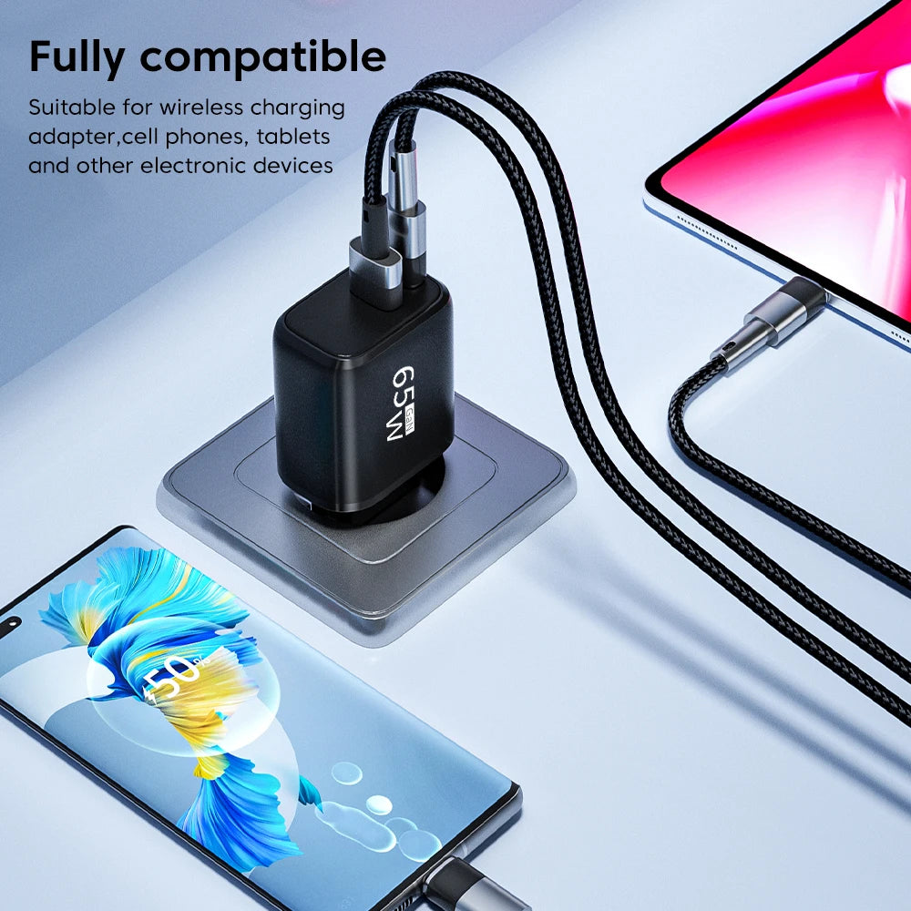 USB Charger 65W GaN Type C Fast Charging PD Power Adapter Quick Charger 3.0 For iPhone 15 Xiaomi POCO Samsung Oneplus Beauty World Shop