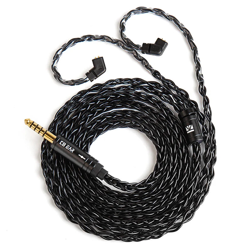 KBEAR ST12plus Earphone Cable 2m 8 Core 4N OFC Silver-plated Upgraded Cable 3.5/4.4mm MMCX/0.78mm 2Pin for CCZ KB03 KS1 Beauty World Shop