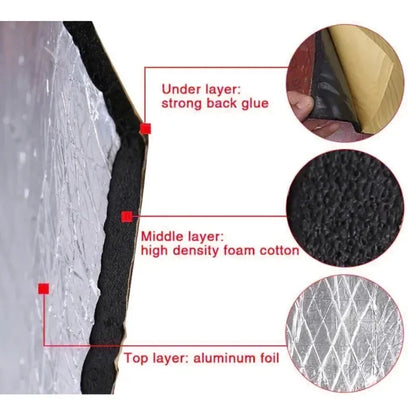 Sound Deadener Mat Auto Acoustic Thermal Mat Sound Proof Wall Panels Car Deadening Noise Insulation Mats for Car 5/10mm 200x50cm Beauty World Shop
