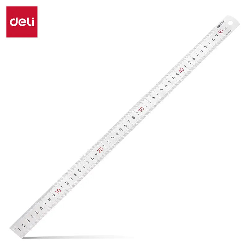 Deli Stainless Steel Ruler for Students And Woodworkers Straight Edge Measuring Tool for Drawing And Drafting 15/20/30/50cm Beauty World Shop