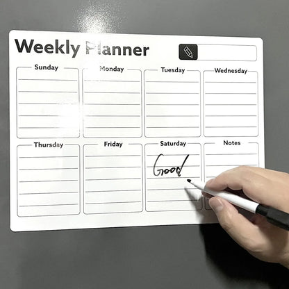 Magnetic Refrigerator Calendar Sticker - Reusable Weekly/Monthly Planner, Customizable Note Board for Home Office Beauty World Shop