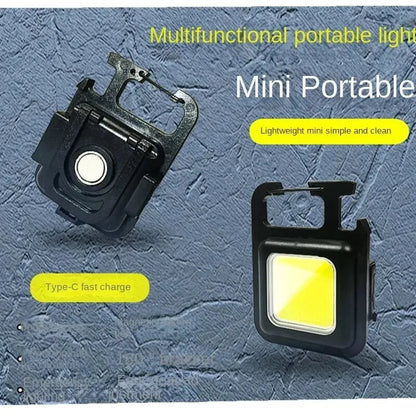Mini LED Keychain Flashlight Aluminum Alloy USB Charging Portable COB Light for Camping Outdoor Work Fishing Beauty Fashion