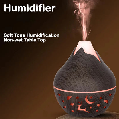 USB Ultrasonic Cool Mist Sprayer Essential Oil Fragrance 200ml Mini Home Wood Grain Air Humidifier Electric Air Aroma Diffuser Beauty World Shop