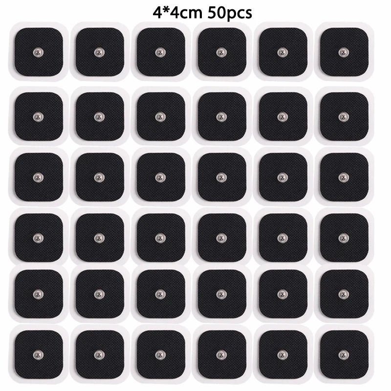 10/20/50pcs Non-woven Electrode Pads 4x4cm Snap On Replacement For Tens Acupuncture Digital Machine Slimming Massager Therapy Beauty World Shop