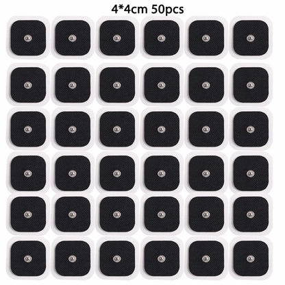 10/20/50pcs Non-woven Electrode Pads 4x4cm Snap On Replacement For Tens Acupuncture Digital Machine Slimming Massager Therapy Beauty World Shop