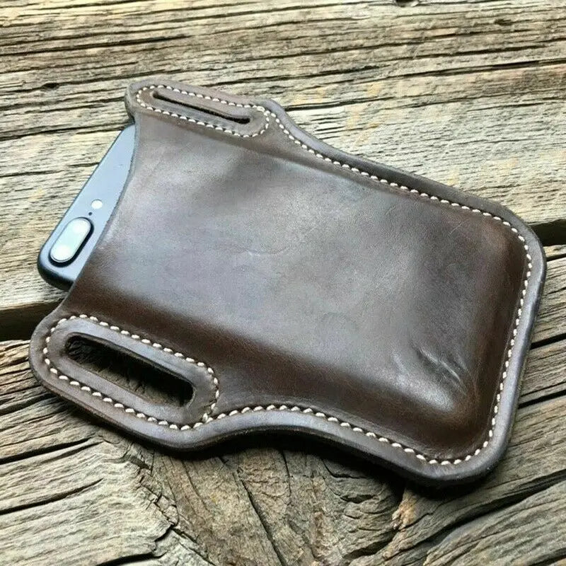 Men Phone Case Holster Cellphone Loop Holster Belt Waist Bag Props Leather Purse Phone Wallet Running Pouch Travel Camping Bags Beauty World Shop