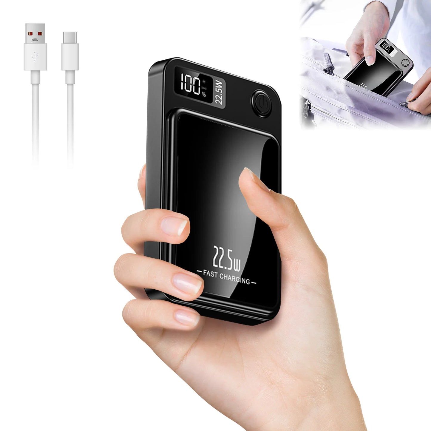 Magnetic Power Bank Wireless 10000Ah Portable 22.5W Fast Charging LED Digital For magsafe For iPhone 17 16 15 Por Max PowerBank Beauty World Shop