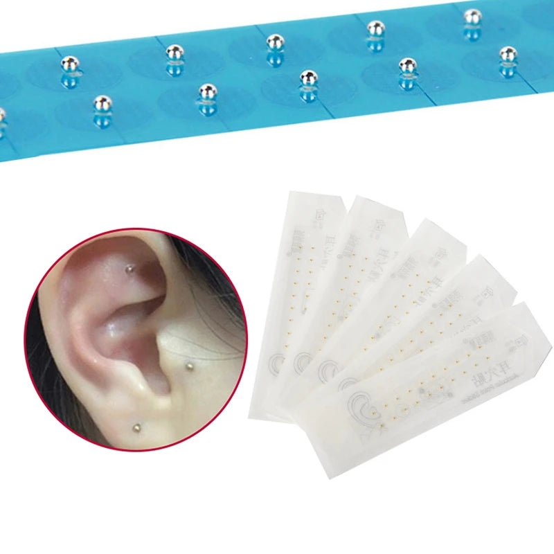 100/200pcs Clear Ear Point Stickers Ear Pressure Stick Acupuncture Magnetic Beads Auricular Ear Stickers Massage Ear Stickers Beauty World Shop