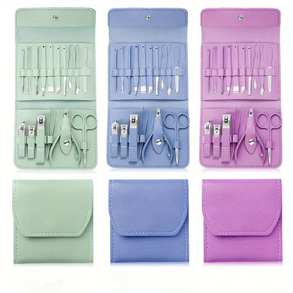 16pcs Professional Nail Clippers and Cuticle Nippers Set with Travel Case Manicure Set Pedicure Sets Nail Clippers Beauty World Shop