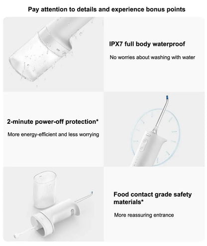 2025 New MIJIA Portable Oral Irrigator 2 Dental Teeth Whitening Flosser bucal tooth Cleaner vibration waterpulse Water Thread Beauty World Shop