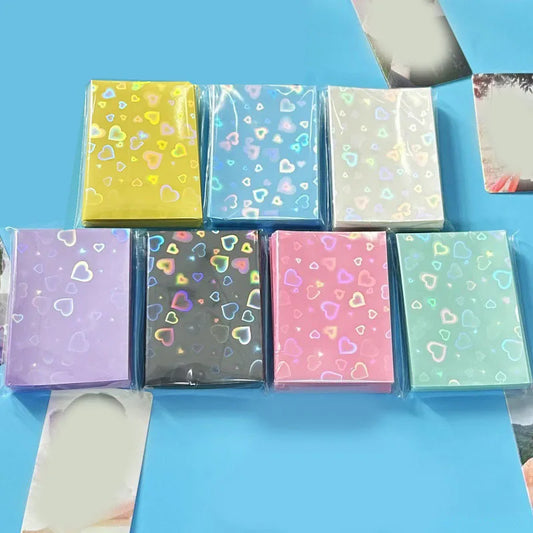 50PCS Heart Sleeves Color Photo Card Sleeve Photocard Holder Kpop Popcorn Sleeves Photo Card Packaging BQ01 Beauty World Shop