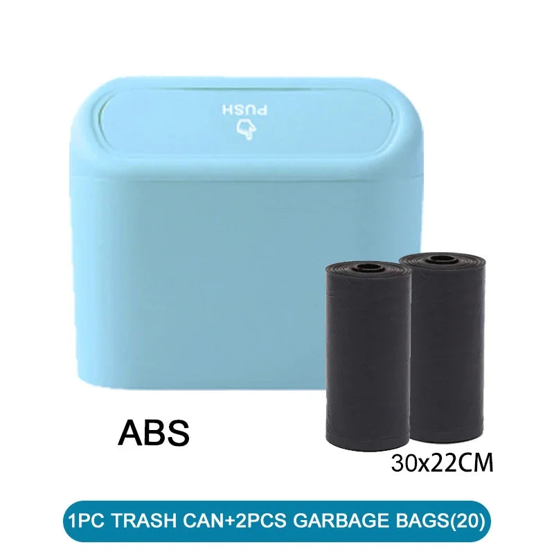 Car Trash Can (with Lid) Contains 60 (300) Garbage Bags, Small Car Trash Can, Leak-proof Mini Car Accessories Beauty World Shop