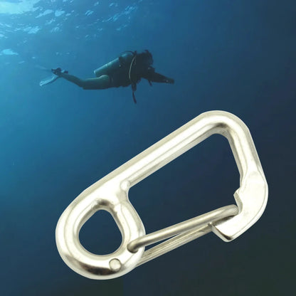 Scuba Diving Hook Stainless Steel Safety Diving Buckle Clip Camping Carabiner Simple Hook Hanging Buckle Snap Kayak Accessories Beauty World Shop