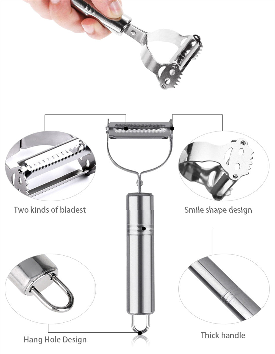 High Quality Stainless Steel Potato Cucumber Carrot Grater Julienne Peeler Vegetables Fruit Peeler Vegetable Slicer Beauty World Shop