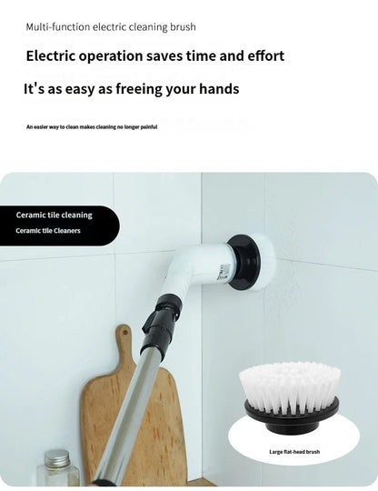 Electric Cleaning Brush:9-in-1 Head,Rotates Flexibly Multifunction Tool for Bathroom, Floors, Corner Gaps and Shower Room Glass Beauty World Shop