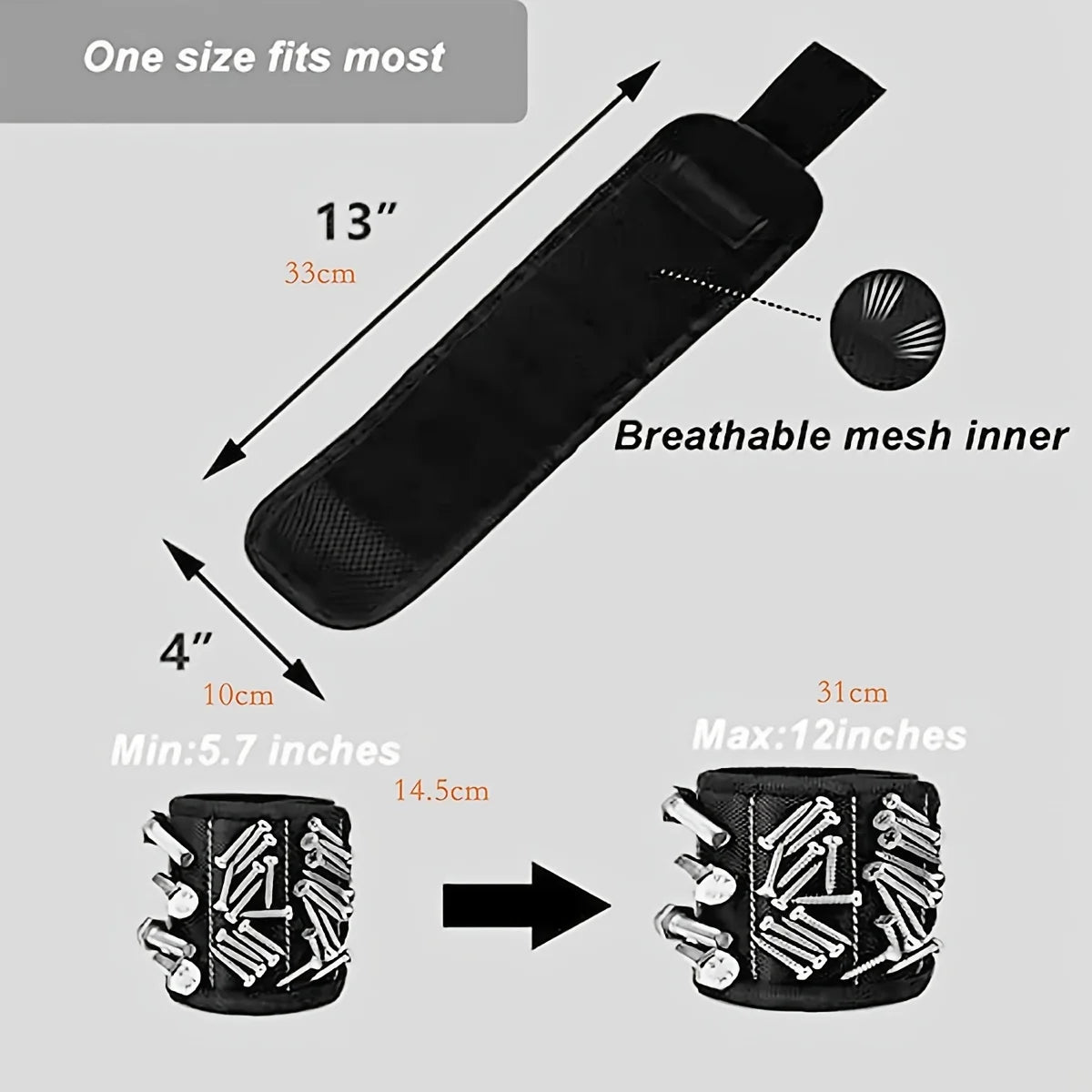 Magnetic Wristband for Holding Screws,Nails，Drilling Bits,Wrist Tool Holder Belts with Strong Magnets,Cool Gadgets for Men, wome Beauty World Shop