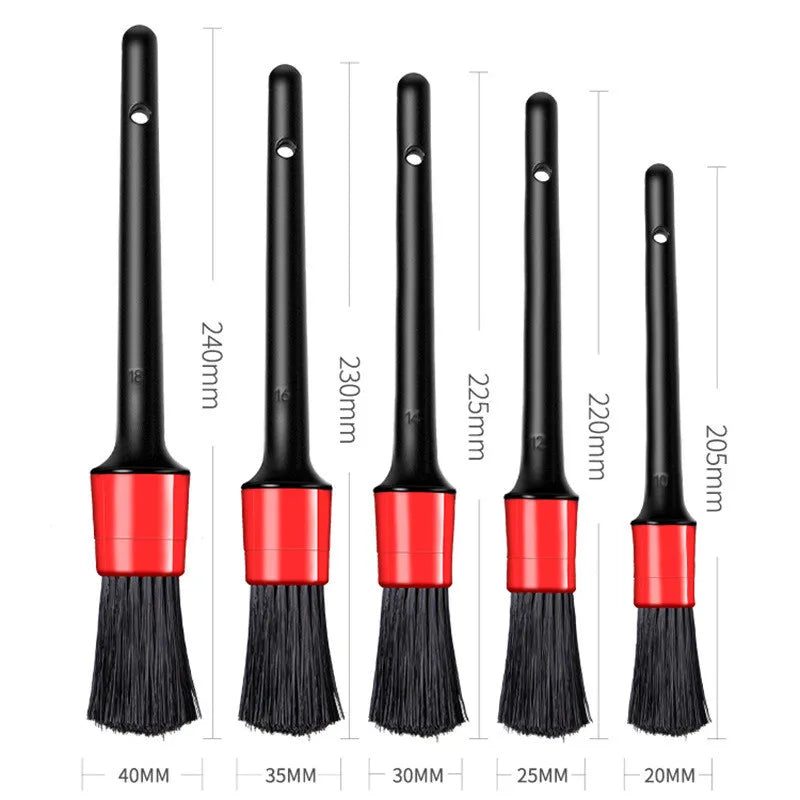 SEAMETAL 5pcs Car Detailing Brush Set Car Dashboard Air Conditioner Air Outlet Wheel Brushes for Car Interior Cleaning Tools Beauty World Shop
