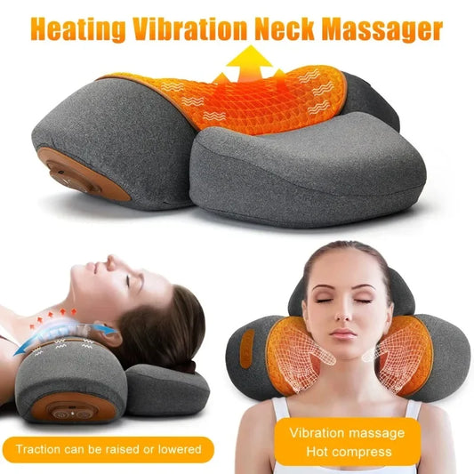 Electric Neck Massager Pillow Cervical Stretcher Heating Vibration Massage Back Traction Orthopedic Sleeping Pillows Support Beauty World Shop