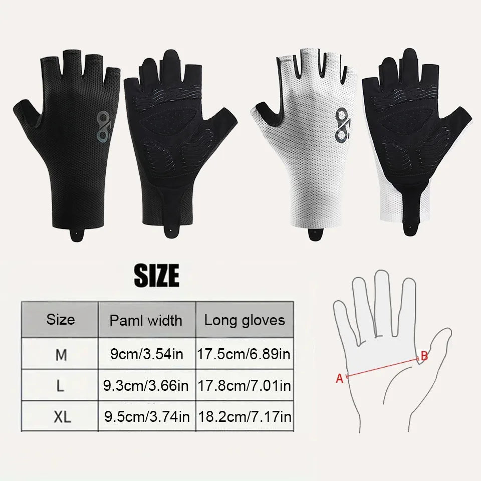 GETINFIT Riding Gloves Mesh Breathable Anti-slip Shock-absorbing Half-finger Gloves Outdoor Sports Fitness Mountaineering Riding Beauty World Shop