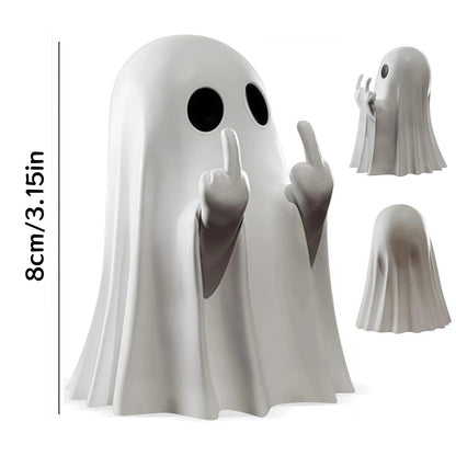 Middle Finger Cute Ghost Statue, Ghosts Small Scary Ghost Figurines, Halloween Home Decorations, Coffee Table Centerpieces Shelf Beauty World Shop